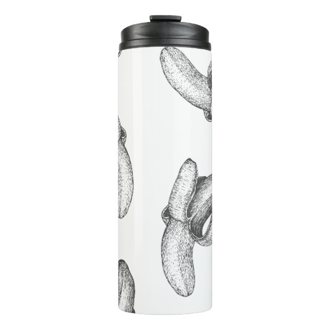 Nahtloses Muster oder Hintergrund mit Banane. Thermosbecher (Vorderseite)