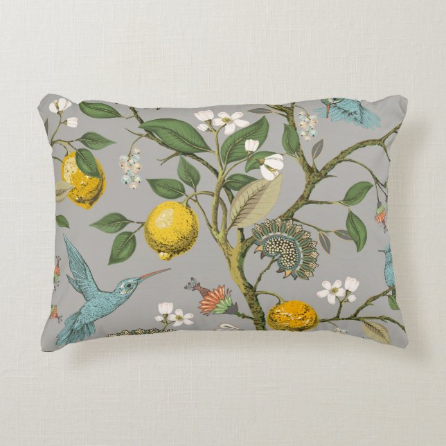 Nahtloses Muster ohne Blumen. Botanische Tapete. P Dekokissen (Vorderseite)