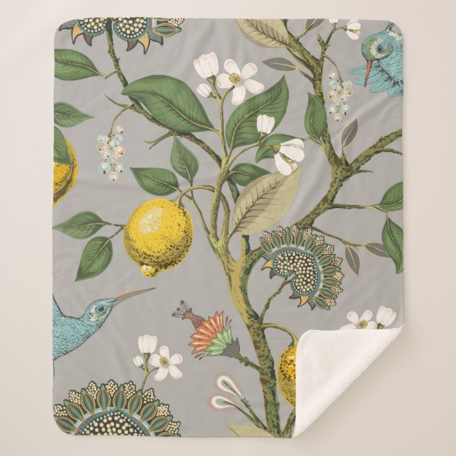 Nahtloses Muster ohne Blumen. Botanische Tapete. P Sherpadecke (Vorderseite)