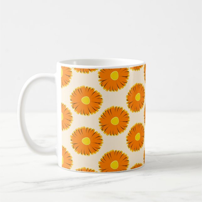 Nahtloses Muster ohne Blumen. nahtloses Muster mit Kaffeetasse (Links)