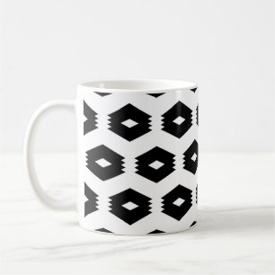 Nahtloses Muster. Rhomben, Figurenornament. Mosaik Kaffeetasse