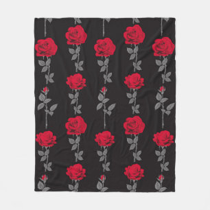 Nahtloses Muster rote Rosenblüten vintage abstrakt Fleecedecke