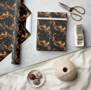 Nahtloses Muster schwarzer Kaffeepause Geschenkpapier