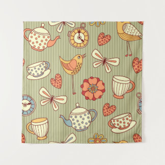 Nahtloses Muster "Sommertee-Party" Wandteppich