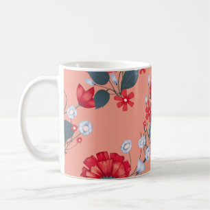 Nahtloses Muster vintage Blumenmuster mit Rosen. Kaffeetasse
