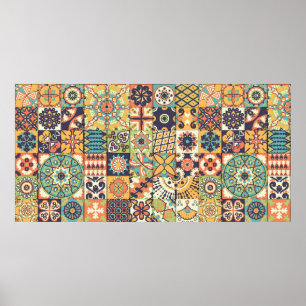 Nahtloses Muster. Vintage Dekoelemente. Han Poster