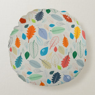 Nahtloses Muster - Vintage Herbstleaves Illustrat Rundes Kissen