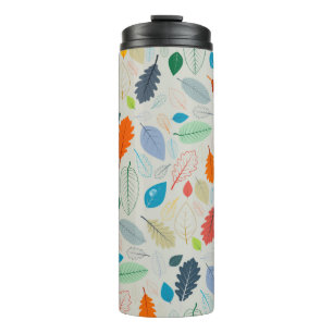 Nahtloses Muster - Vintage Herbstleaves Illustrat Thermosbecher