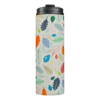 Nahtloses Muster - Vintage Herbstleaves Illustrat Thermosbecher