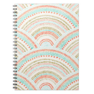 Nahtloses Muster. Vintager seigaiha-Schmuck. Notizblock