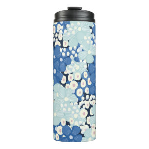 Nahtloses Muster Vintages Blumendesign mit Kamille Thermosbecher