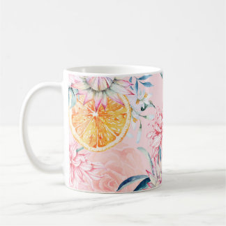 Nahtloses Muster von Chrysanthemum, Orange und Blo Kaffeetasse