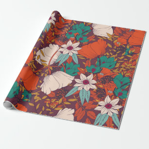 Nahtloses Musterdesign mit handgezeichneten Blume  Geschenkpapier