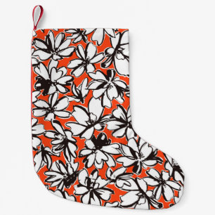 Nahtloses Mustermaterial einer abstrakten Blume, Kleiner Weihnachtsstrumpf