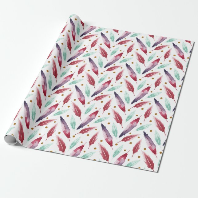 Nahtloses Musterpapier mit Aquarellbinde Geschenkpapier (Ungerollt)