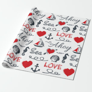 Nahtloses nautisches Muster Geschenkpapier