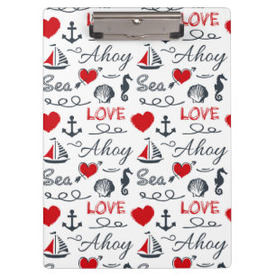 Nahtloses nautisches Muster Klemmbrett