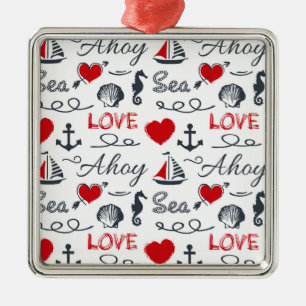Nahtloses nautisches Muster Ornament Aus Metall