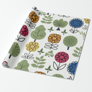 Nahtloses niedliches Muster, Natur im Sommer, abst Geschenkpapier