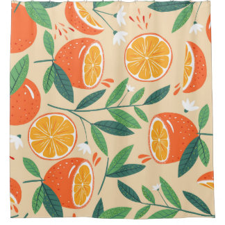 Nahtloses orangefarbenes Muster, abstrakte Vintage Duschvorhang