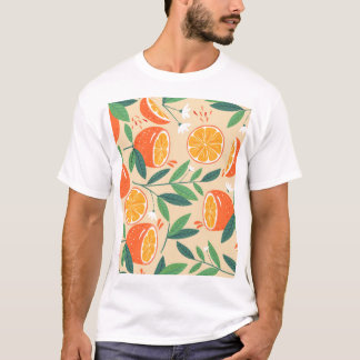 Nahtloses orangefarbenes Muster, abstrakte Vintage T-Shirt