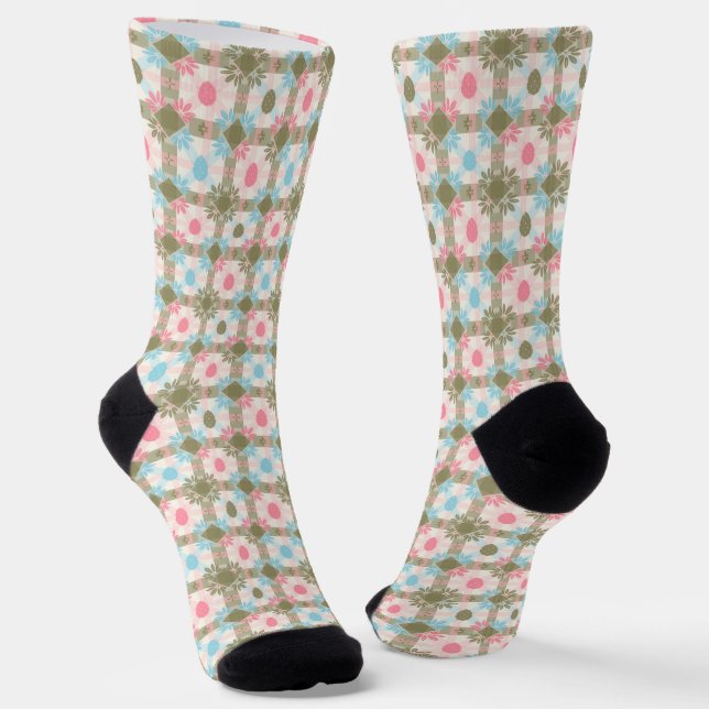 Nahtloses Ostereier-Pastell-Muster Socken (Gewinkelt)