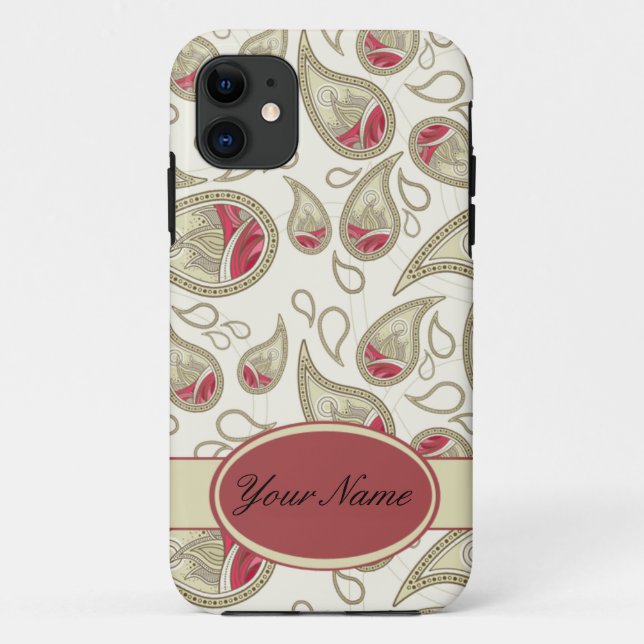 Nahtloses Paisley mit Blume Case-Mate iPhone Hülle (Rückseite)