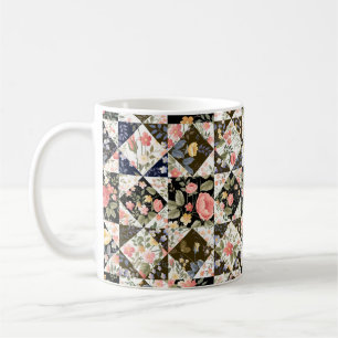 nahtloses Patchwork mit Blume Kaffeetasse