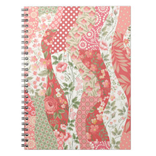 nahtloses Patchwork mit Rose Notizblock