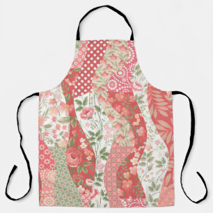 nahtloses Patchwork mit Rose Schürze