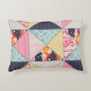 Nahtloses Patchwork-Stilmuster Dekokissen