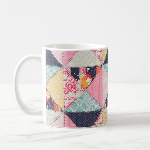 Nahtloses Patchwork-Stilmuster  Kaffeetasse