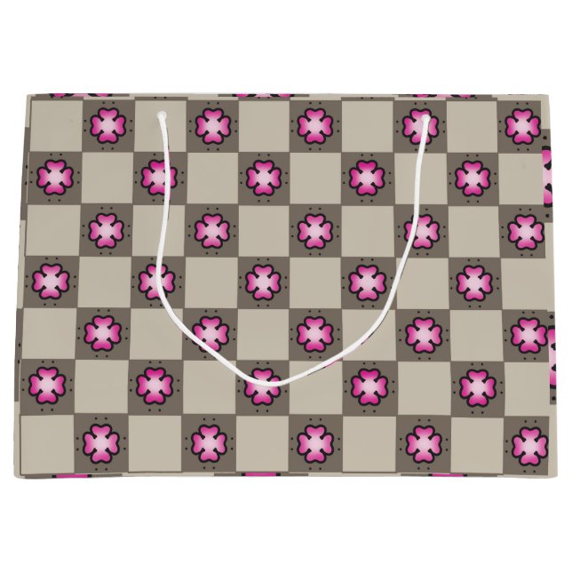 Nahtloses Retro-ästhetisches Design Große Geschenktüte (Vorderseite)