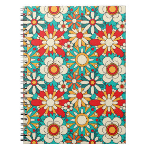 Nahtloses Retro-Blumenmuster. Vintage-Dekorative Notizblock