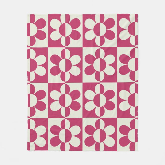 Nahtloses Retro-Design mit Vintager Disy fl Fleecedecke (Vorderseite)