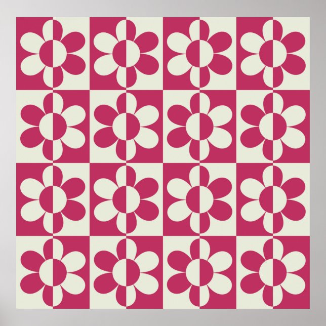 Nahtloses Retro-Design mit Vintager Disy fl Poster (Vorne)