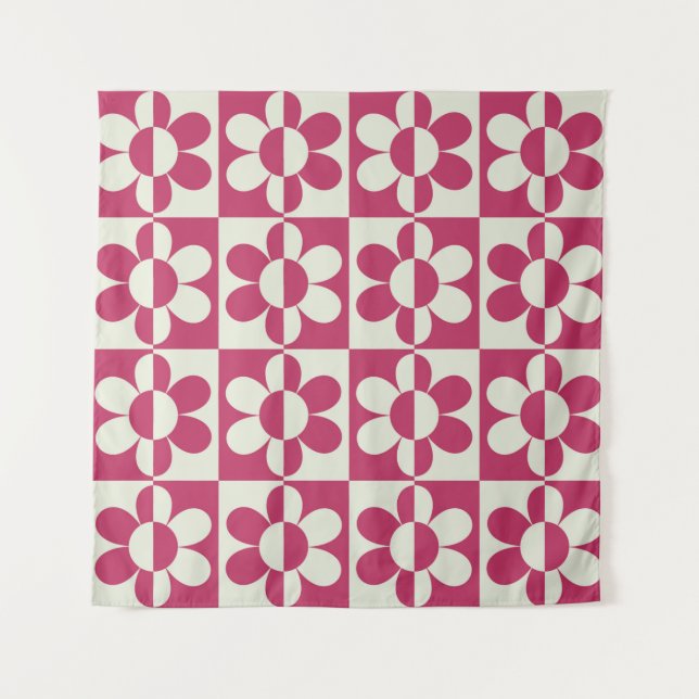 Nahtloses Retro-Design mit Vintager Disy fl Wandteppich (Vorderseite)