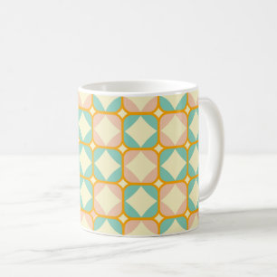 Nahtloses Retro-Muster mit abgerundeten Quadraten Kaffeetasse