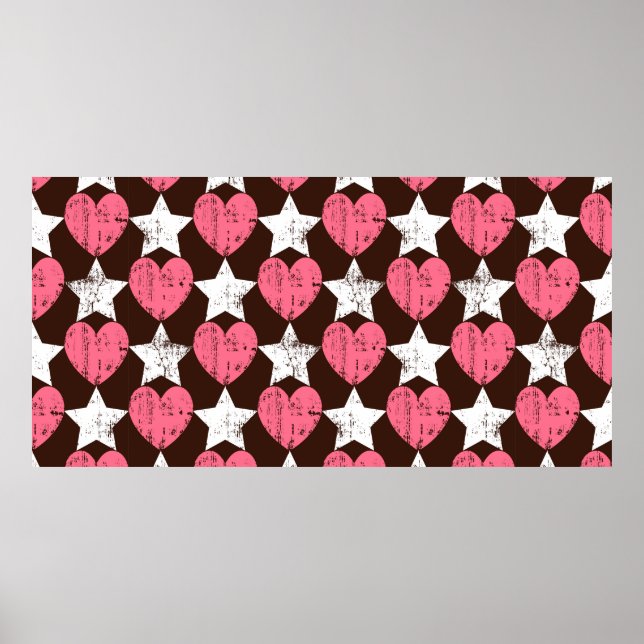 Nahtloses Retro-Muster. Textur mit threadbare er Poster (Vorne)