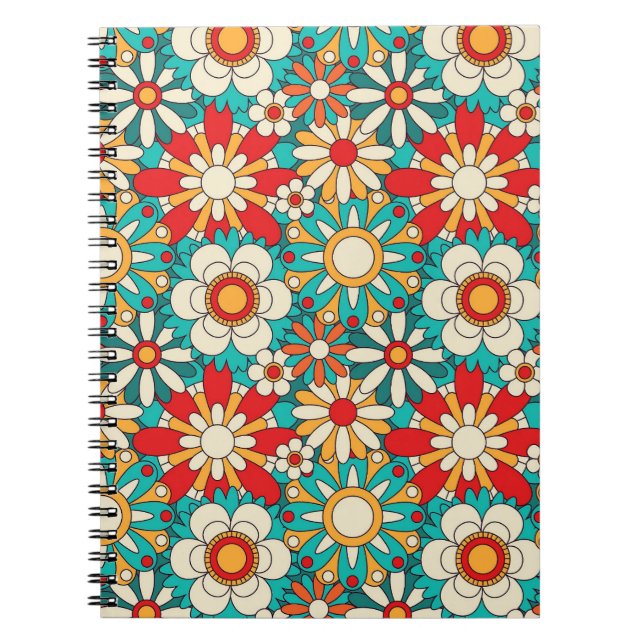 Nahtloses Retro-Muster. Vintages Dekorativ Notizblock (Vorderseite)