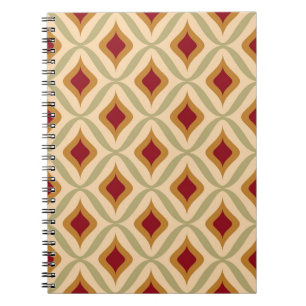 Nahtloses retro ornamentales Muster vintage Illust Notizblock