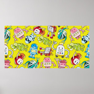 nahtloses Robotermuster Poster