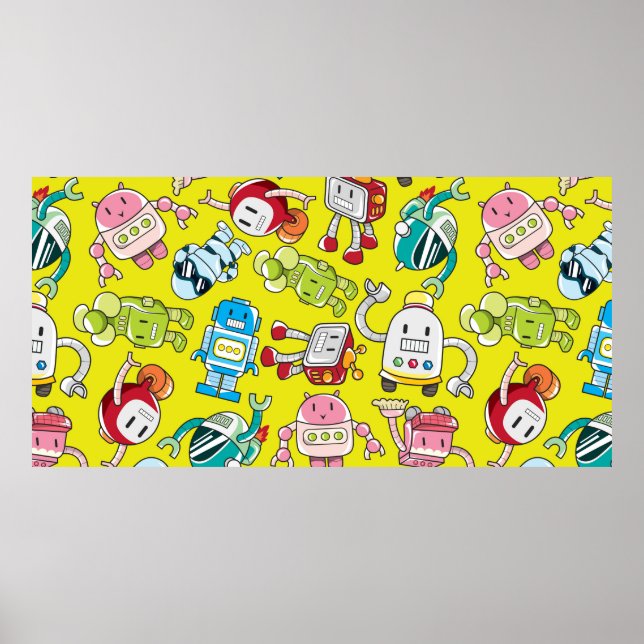 nahtloses Robotermuster Poster (Vorne)