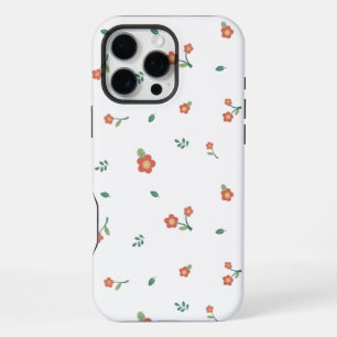 Nahtloses rotes Blumen-Ditsy-Muster Transparent  iPhone 16 Pro Max Hülle