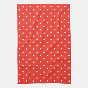 Nahtloses rotes Hintergrund-Polka-Dot-Muster Geschirrtuch