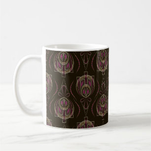 Nahtloses, schönes, antikes Art Deco-Musterornamen Kaffeetasse