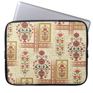 Nahtloses schönes Mughal-Blume-Motiv mit Pattern Laptopschutzhülle
