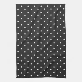 Nahtloses Schwarz-Weiß-Polka-Punkt-Muster  Geschirrtuch