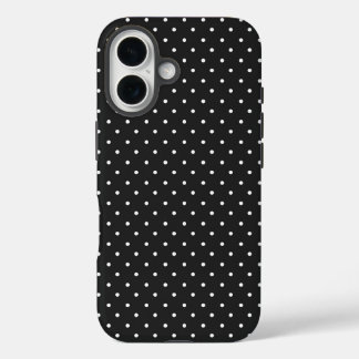 Nahtloses schwarz-weißes Tupfenmuster  iPhone 16 Hülle
