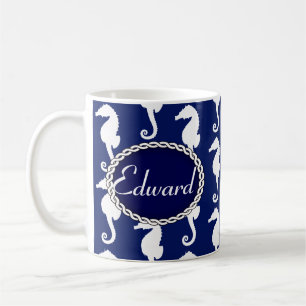 Nahtloses Seepferd Muster Kaffeetasse